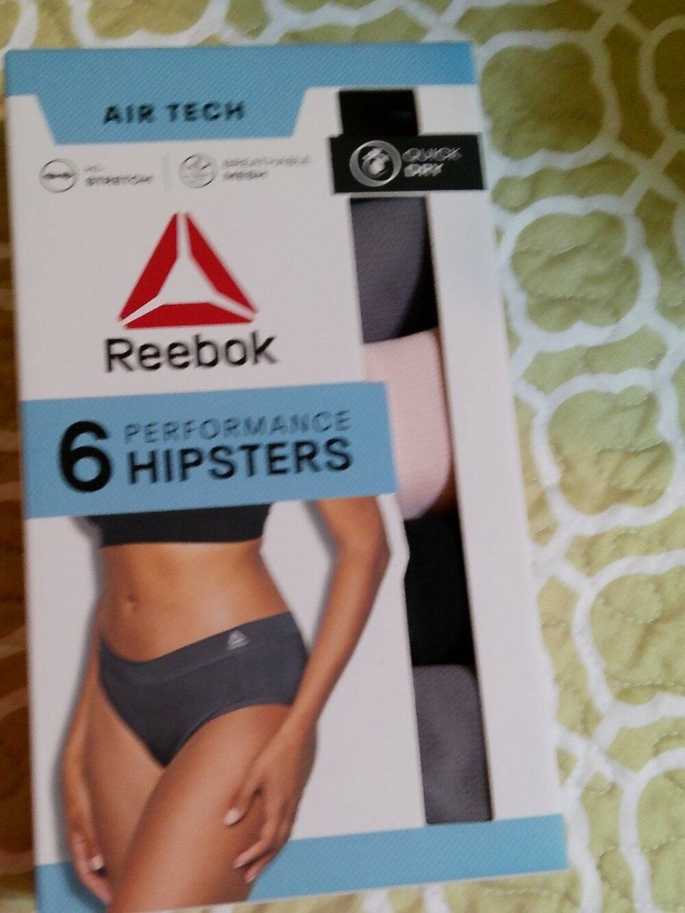 5-Pack Reebok Women's Air Tech Performance Hipster Size Small Black Assorted NEW